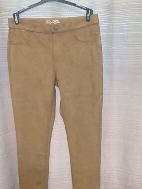 wonder nation Camel Brown Faux Suede Jeggings - Plus
